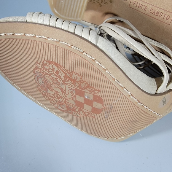 Vince Camuto Strappy Heels Cream/Ivory Color Strappy Heels Open Toe Leather 7.5 - Picture 11 of 16